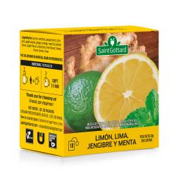 Te en Saquitos Limón Lima Jengibre Menta Saint Gottard x 10 Un.