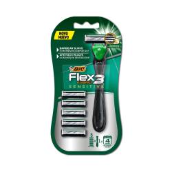 Maquina Afeitar Flex3 Hybrid Sensitive Bic x 5 Un.