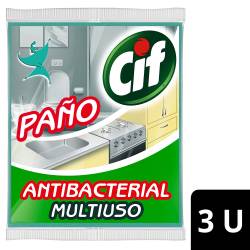 Paño Multiuso Antibacterial Cif x 3 Un.