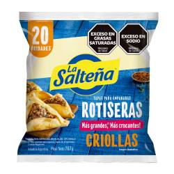 Tapas para Empanadas Rotisera Criollas x 20 Un. La Salteña x 767 g.