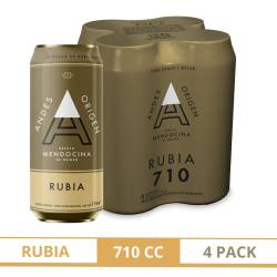 Cerveza Rubia Pack x 4 Un. Andes Origen x 710 cc.