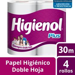 Papel higiénico Higienol Plus Fusión doble hoja 30 m 4 un