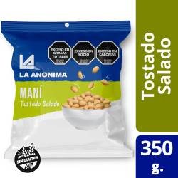 Maní Tostado Salado sin Piel La Anónima x 350 g.