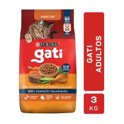 Alimento Seco Gato Adulto Carne y Pollo Gati x 3 Kg.