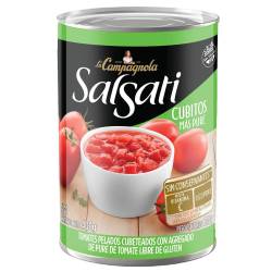 Tomate Pelado Cubeteado Salsati x 400 g.