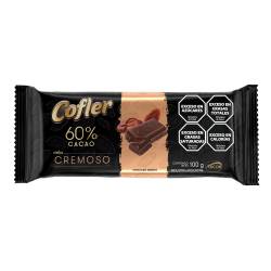 Chocolate Amargo 60% Más Cremoso Cofler x 100 g.