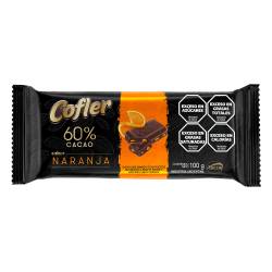 Chocolate Amargo 60% Naranja Cofler x 100 g.