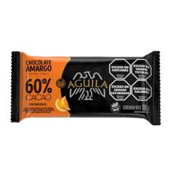 Chocolate Amargo 60% Cacao con Naranja Aguila x 100 g.