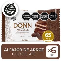Alfajor de Arroz Relleno Sabor Chocolate sin Tacc  Donn x 78 g.