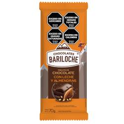 Chocolate con Leche con Almendras Bariloche x 70 g.
