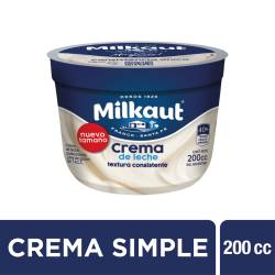 Crema de Leche Textura Consistente Milkaut x 200 cc.