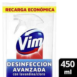 Limpiador Líquido Desinfectante con Lavandina Cloro Doy Pack Vim x 450 cc.