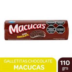 Galletitas de Chocolate Rellenas Sabor Vainilla Macucas x 110 g.