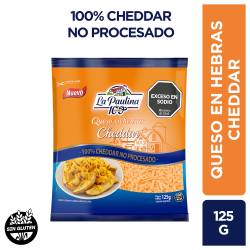 Queso en Hebras Cheddar La Paulina x 125 g.