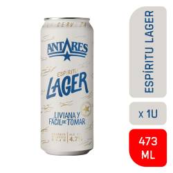 Cerveza Lager Lata Antares x 473 cc.