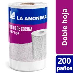Rollo Cocina Doble Hoja x 200 Paños  La Anonima x 1 Un.