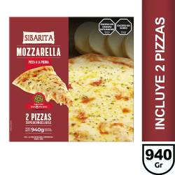 Pizza a la Piedra con Mozzarella Congela x 2 Un. Sibarita x 940 g.