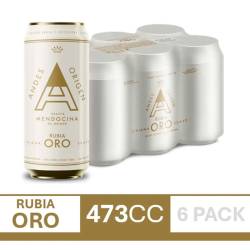 Cerveza Andes Origen Rubia Oro Lata 473 cc. x6