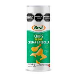 Papas Tubo sabor Crema y Cebolla Best x 140 g.