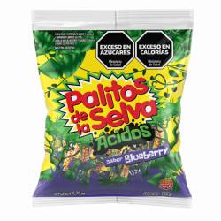 Caramelos Masticable Blueberry Acido Palitos Selva x 150 g.