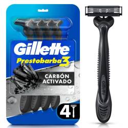 Maquina de Afeitar Descartable Carbono PB3 Gillette x 4 Un.