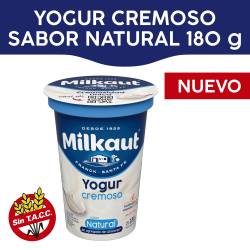 Yogur Cremoso Natural  Milkaut x 180 g.