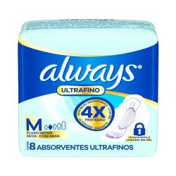 Toalla Higiénica Ultra Fina con Alas Ultra Seca Always x 8 Un.
