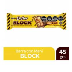 Barra Mani y Caramelo Bañado en Chocolate Cofler Block  x 45 g.