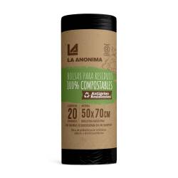 Bolsa para Resiudos 50X70 Compostable La Anonima x 20 Un.