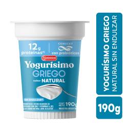 Yogur Griego Natural sin Endulzar Yogurísimo x 190 g.