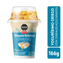 Yogur Griego Natural con Cereales Azucarados Yogurísimo x 166 g.