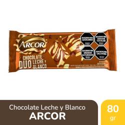 Chocolate con Leche y Chocolate Blanco Arcor x 80 g.