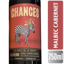 Vino Tinto Malbec - Cabernet Sauvignon Chances x 750 cc.