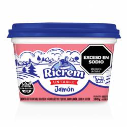 Queso Untable Jamón Ricrem x 180 g.