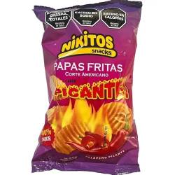 Papas Fritas Corte Americano sabor Picante Jalapeño Nikitos x 65 g.