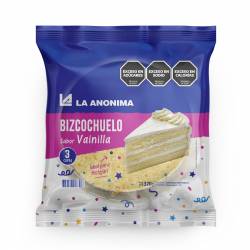 Bizcochuelo Vainilla Redondo 3 Capas La Anónima x 370 g.