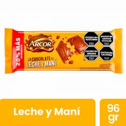 Chocolate con Leche con Maní más Ahorro Arcor x 96 g.