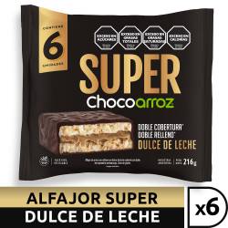 Alfajor Super Dulce de Leche X 6 Un.Chocoarroz x 216 g.