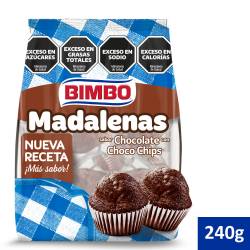 Madalenas Chocolate con Choco Chips Bimbo x 240 g.