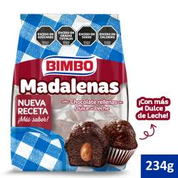 Madalenas Chocolate Rellenas con Dulce de Leche Bimbo x 234 g.