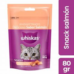 Snack Gato Sabor Salmón Whiskas x 80 g.