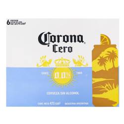 Cerveza sin Alcohol x 6 Un. Corona x 473 cc.