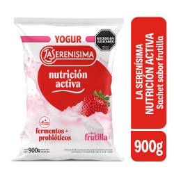 Sachet Yogur Entero Sabor Frutilla 900g La Serenísima Nutrición Activa