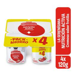 Yogur Cremoso Frutilla x 4 Un. Nutrición Activa La Serenisima x 480 g.