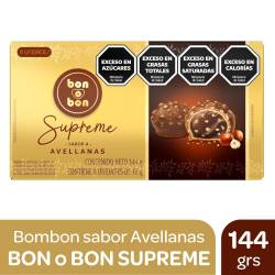 Bombones Rellenos Avellanas Supreme Bon O Bon x 144 g.