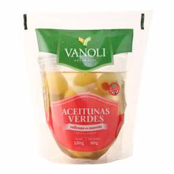 Aceitunas Verdes Rellenas con Morrón Vanoli x 150 g.