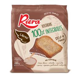Tostadas 100% Integrales Riera x 200 g.